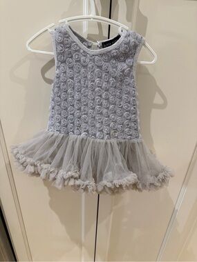 Olivia rose 6-12m Gray Rosette Tulle Peplum dress
